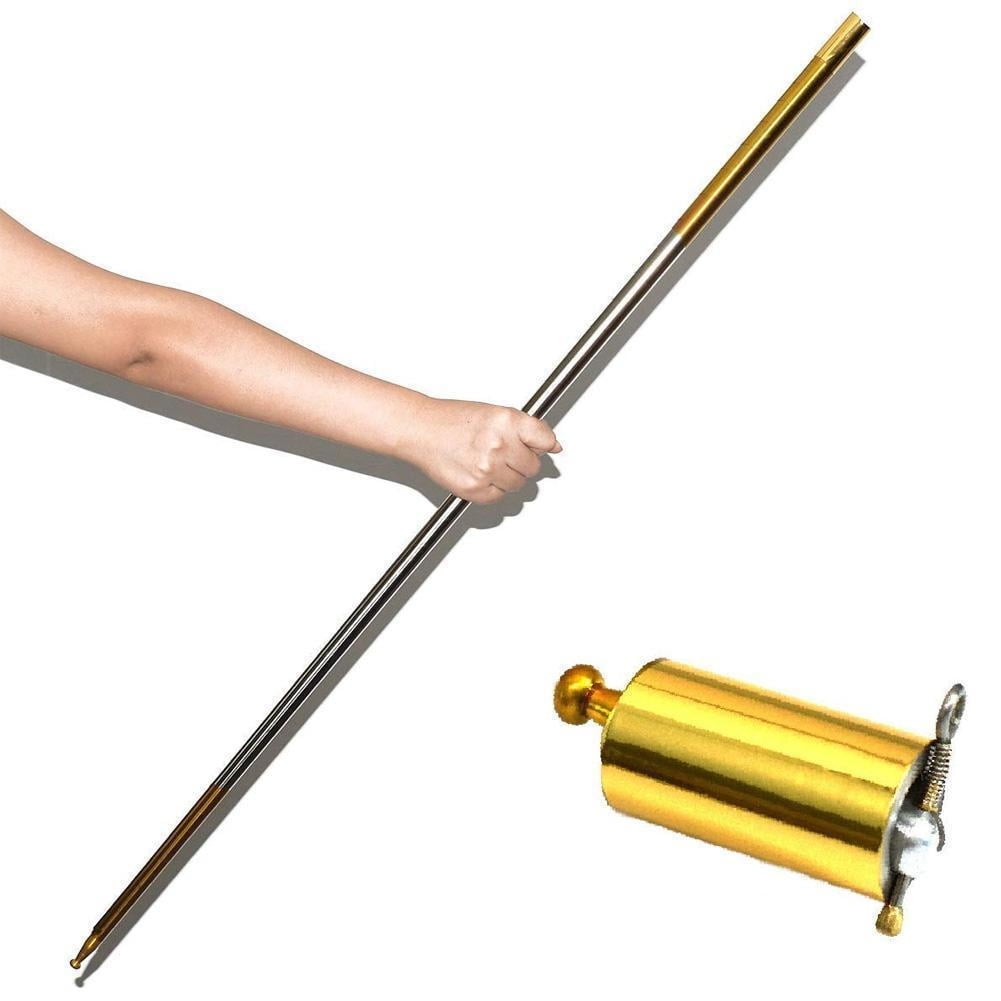 OUERMAMA Black Magic Cane Metal Appearing Cane with Video Tutorial and Free Gloves Bo Staff Pocket Staff Magic Tricks 