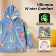 thumbnail image 2 of Kids Glow in The Dark Hooded Blanket Hoodie, Oversized Wearable Blanket for Boys & Girls Flannel Fleece One Size Purple D0P, 2 of 7