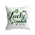 thumbnail image 1 of Funda de almohada para el Día de San Patricio | Trébol verde de tres hojas | Terciopelo de piel de durazno para sofá | 18"x18" | Lino decorativo festivo irlandés | Lavable a máquina | 1 pieza | Tela, 1 of 5