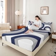 thumbnail image 4 of Homewish Minimalist Circle Stripes Full Size Sheets 4-Piece for Children Teens Adults,Vintage Aesthetic Breathable Bed Sheets,Abstract Geometric Lightweight Sheet Sets,Lightweight Room Decor, 4 of 7
