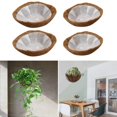 thumbnail image 1 of Cesta colgante natural redonda, maceta de fibra moldeada con forro para interior 2 piezas 35 cm 2 piezas 40 cm Sharpla Revestimiento de cesta colgante, 1 of 8
