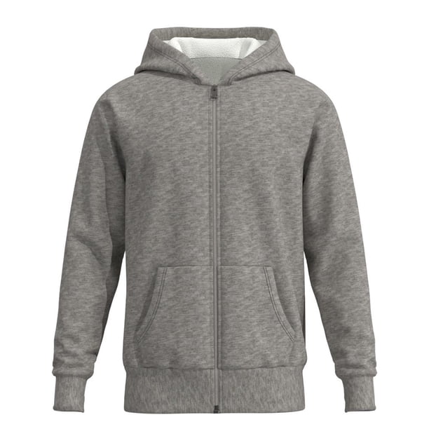 Sudadera Simply Basic Talla EG con Capucha y Forro de Borrega Gris Jaspe