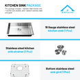 thumbnail image 4 of KBFmore 28 inch 18 Gauge ADA Undermount Double Bowl Square Kitchen Sink with 4 PCs Sink Accessories, 4 of 11