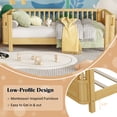 thumbnail image 6 of Twin Size Montessori Bed with Detachable Rails, Solid Wood Low-Profile Platform Bed with Fence, No Box Spring Needed (Natural), 6 of 9