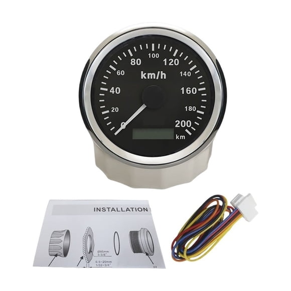 85mm Universal Pulse Speedometer 200 Km/h Speed Gauge With Red And Yellow Backlight Available Pulse Signal ,High Precision