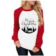 thumbnail image 1 of Tops de mujer Moda Árbol de Navidad Impreso Manga larga Sudadera Costura Blusa Camisa Pompotops gfhjh10759, 1 of 5
