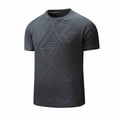 thumbnail image 2 of Men's Athletic Crew Neck T-Shirt - Lightweight Breathable Workout Tees for Gym Running, Training and Urban Sports Size 3XL Dark Gray, 2 of 5