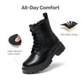 thumbnail image 4 of DREAM PAIRS Girls' Combat Ankle Boots, Lace-Up Boots with Side Zipper, Adjustable Fit, Round Toe and Anti-Slip Outsole, 4 of 6