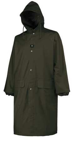 dark green rain coat