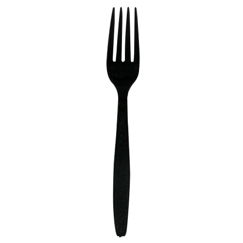 Imports Heavy Weight Cutlery Fork Black, Plastic | 1000/Case