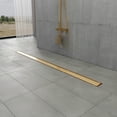 thumbnail image 2 of Kingston Brass BSF4827 Watercourse 48-Inch Stainless Steel Linear Shower Drain with Reversible Tile Insert and Flat Grate in Brushed Brass, 2 of 8