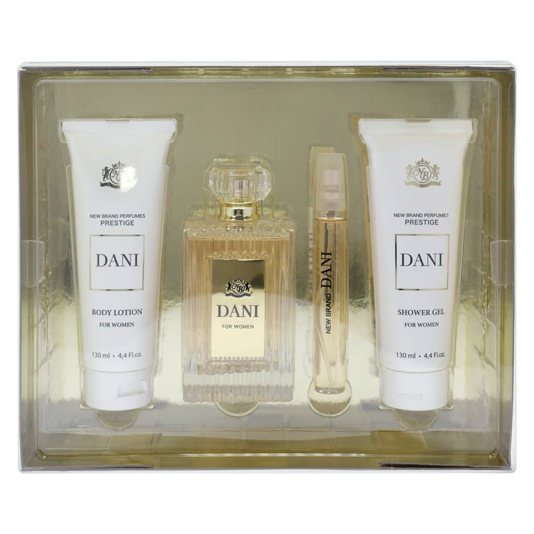 New Brand Prestige Dani , 4 Pc Gift Set 3.3oz EDP Spray, 0.5oz EDP
