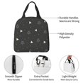 thumbnail image 7 of Black Geometric Star Pattern Lunch Bag Thick Aluminum Foil Tote Cooler for Women Office Picnic Gift, 7 of 7
