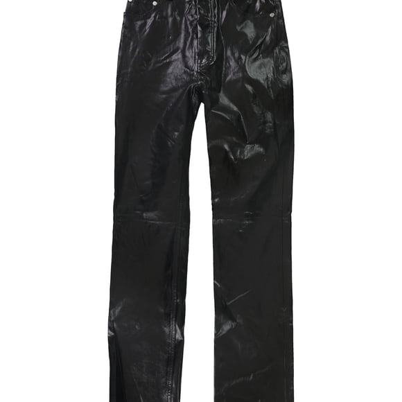 Helmut Lang Pantalones casuales de charol para mujer, Negro, 8