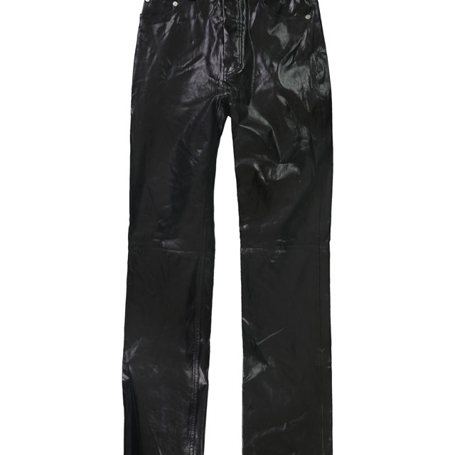Helmut Lang Pantalones casuales de charol para mujer, Negro, 8