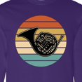 thumbnail image 4 of Inktastic French Horn Retro Music Sunset Long Sleeve T-Shirt, 4 of 5