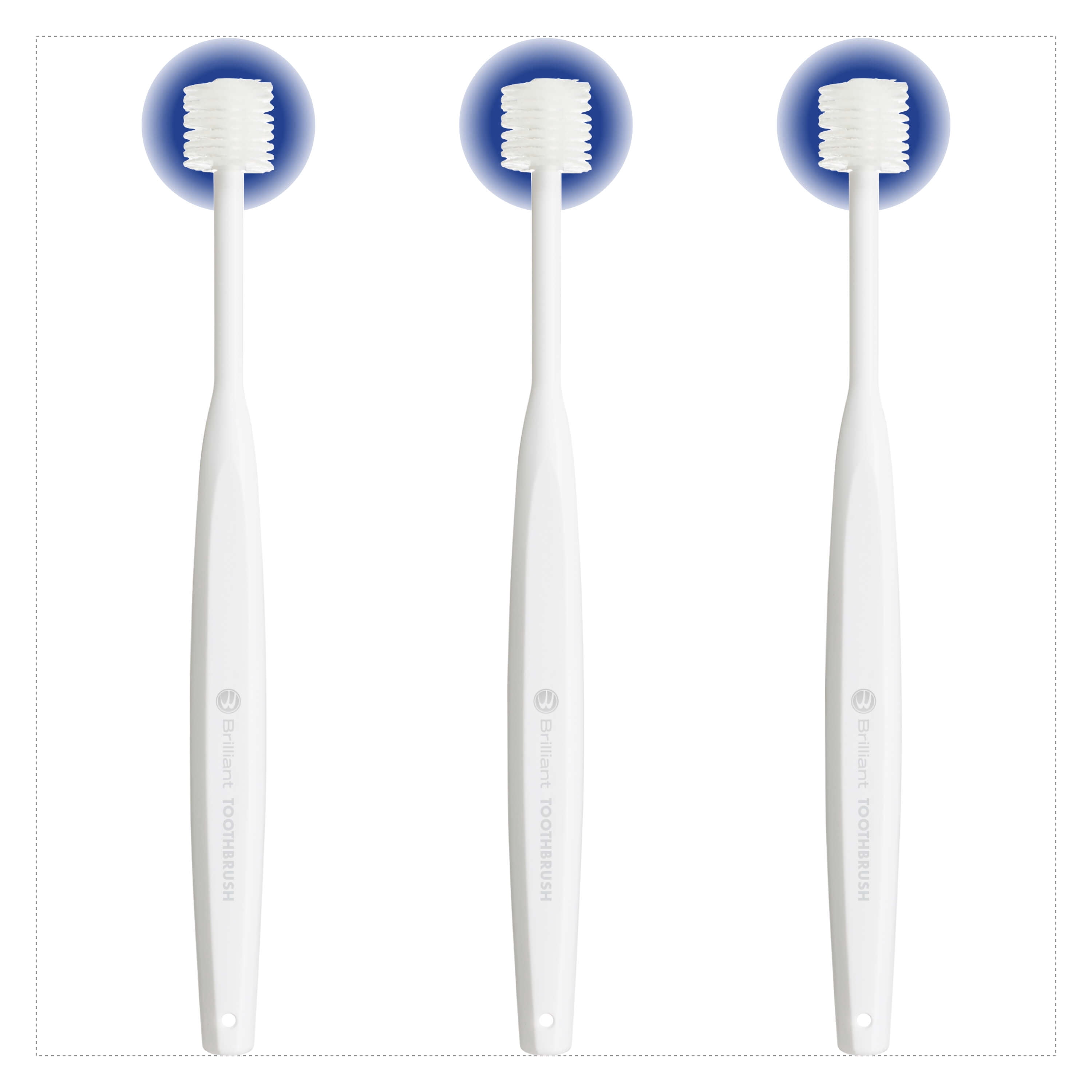 Brilliant Adult Sensitive Round Head Toothbrush with Extra Soft Bristles for Expectant Moms, 3 Count