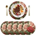 thumbnail image 5 of Ryvnso Luxury Roses Flower Round Plate Mats Dining Table Placemat Set of 4 for Holiday Decoration, 5 of 7