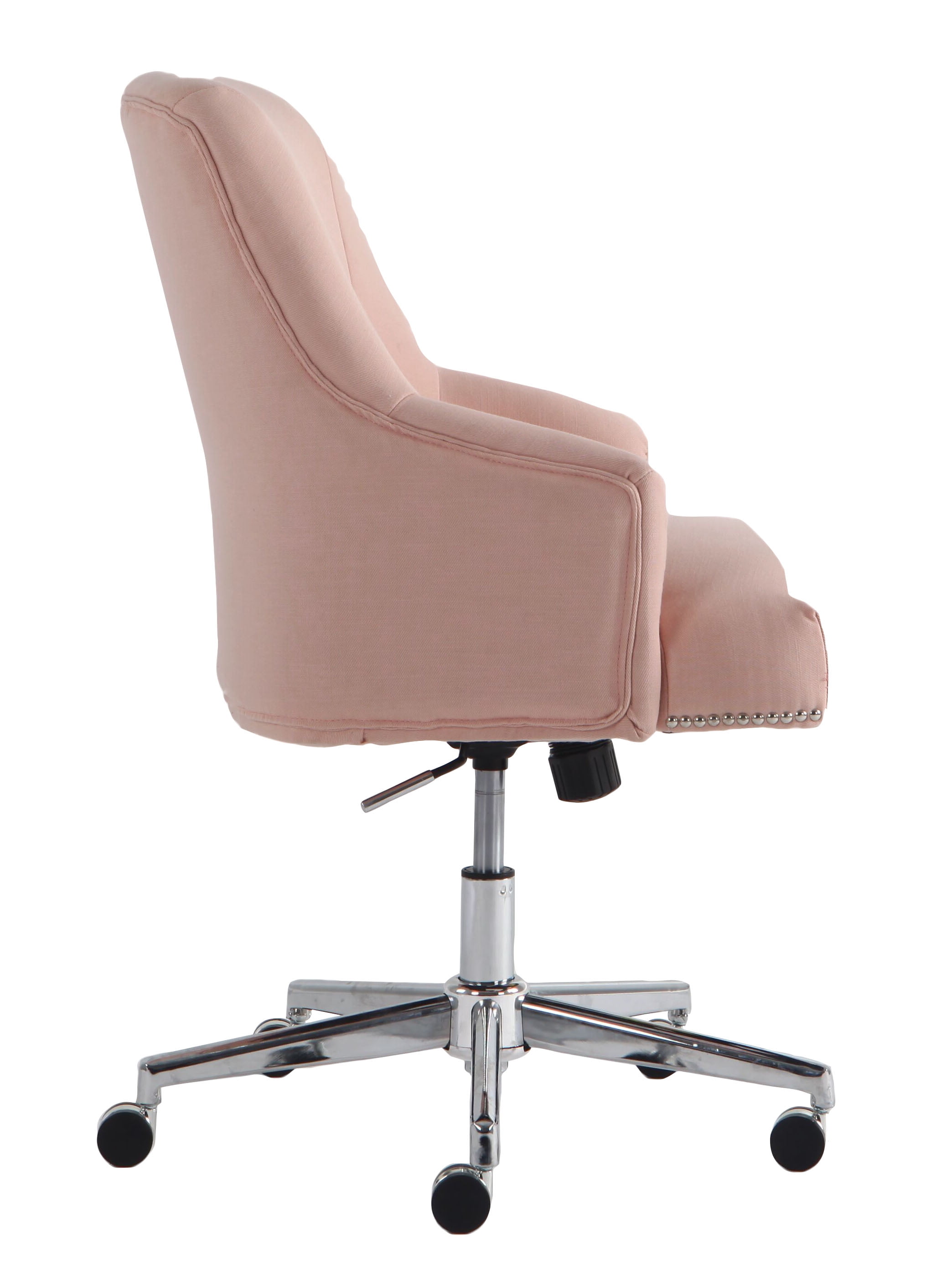 serta style leighton home office chair blush pink twill fabric