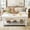White, variant on iSunirm Framhouse Coffee Table with Storage, 47.2''W x 23.6''D 2-Tier Wooden Coffee Table with Solid Wood Legs for Living Room, White