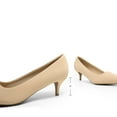 thumbnail image 3 of BURUDANI Womens Low Heel Stiletto Pump Shoes Round Toe Slip On Dress Work Party Shoes, 3 of 9
