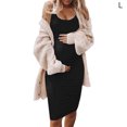 thumbnail image 1 of Robe Femme Enceinte Sans Manches Robe Courte Robe Unie Couleur Robe d'Été Robe d'Été Sans Manches Couleur Tenue d'Été, Noir, G, 1 of 5