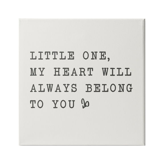 Stupell Industries Little One My Heart Belongs Phrase Family Motivational, 17 x 17, Design by Sd Graphics Studio