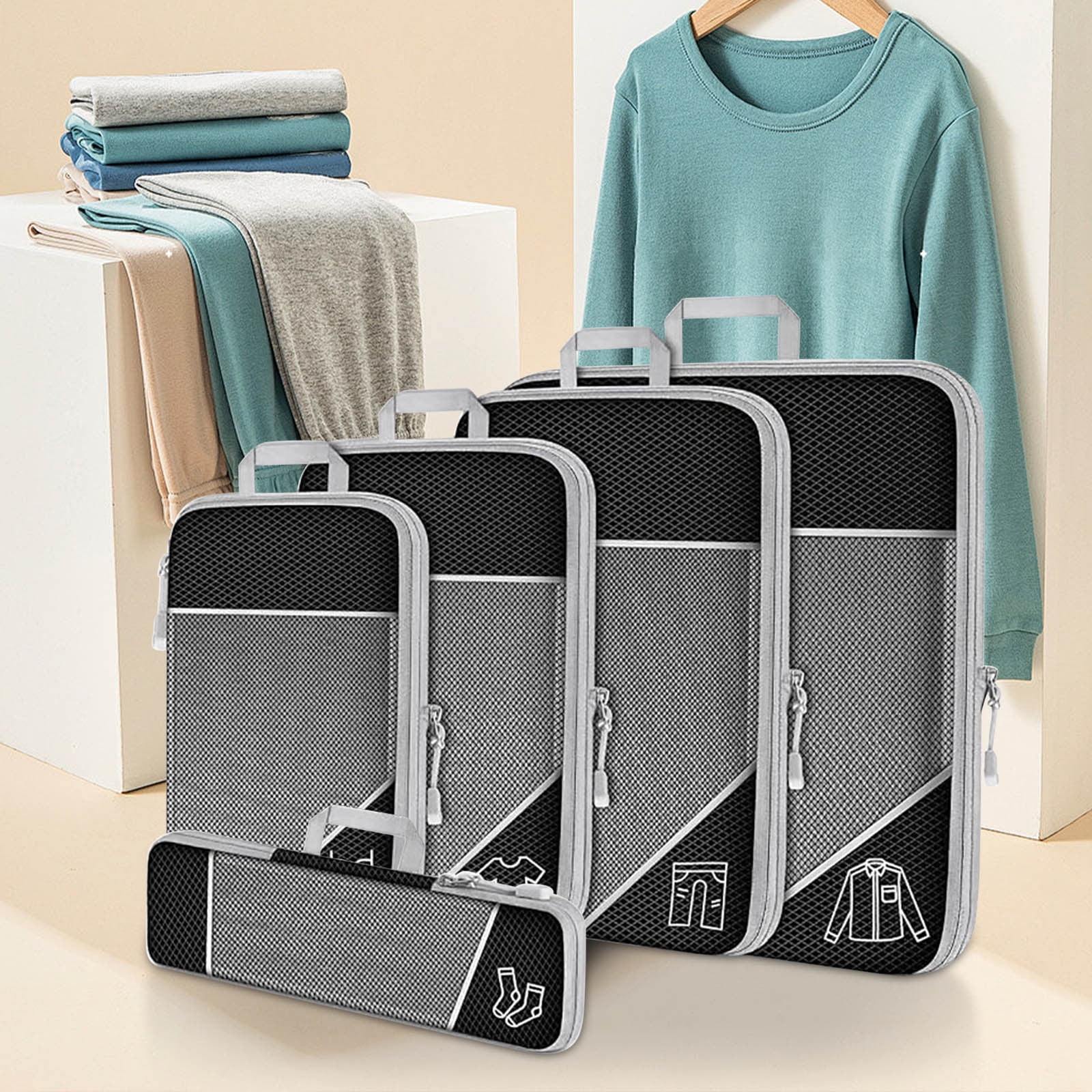 Dvumao Organizers and Storage, Packing Cubes Set Of 5 Suitcase Luggage Organizer Bags for Travel Accessories, Man Gifts