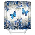thumbnail image 6 of Bathroom Four-Piece Set with 12pcs Hooks Accessories,Bathroom Decor Waterproof Shower Curtain Set,Vintage Floral Bathroom Sets with Shower Curtain,Bathroom Mat,U-Shaped Rug,Toilet Lid Cover, 6 of 6