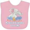 thumbnail image 3 of Inktastic My Great Grandpa Loves Me Cute Elephants Clouds Moon Stars Boys or Girls Baby Bib, 3 of 4