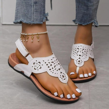 

Homedles Sandals for Women- Casual Summer Flat Gift for Women Comfortable Open toe Women Sandals White 40