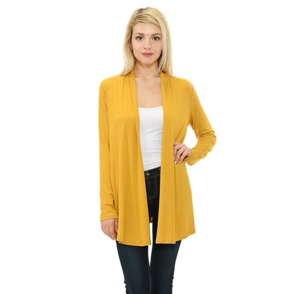 Pastel by Vivienne Women's Long Sleeve Jersey Cardigan Mustard X-Large