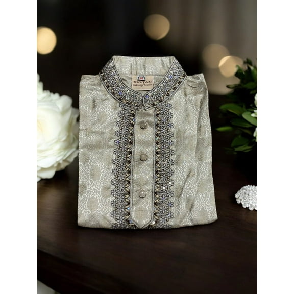 Traditional, Boys Embroidery Work Cotton Kurta