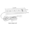 thumbnail image 2 of 3 - Barre d'Alimentation de Prise avec 4 Ports USB, Cordon d'Extension de 6,6 Pi, Parasurtenseur, Adaptateur à 2 Broches vers 3 Broches (Blanc), 2 of 4
