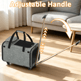 thumbnail image 5 of Yacona Pet Carrier with Wheels for Cats and Dogs, Airline Approved Dog Carrier with Bowl, Pet Rolling Travel Bag with Handle, Gray, 5 of 8