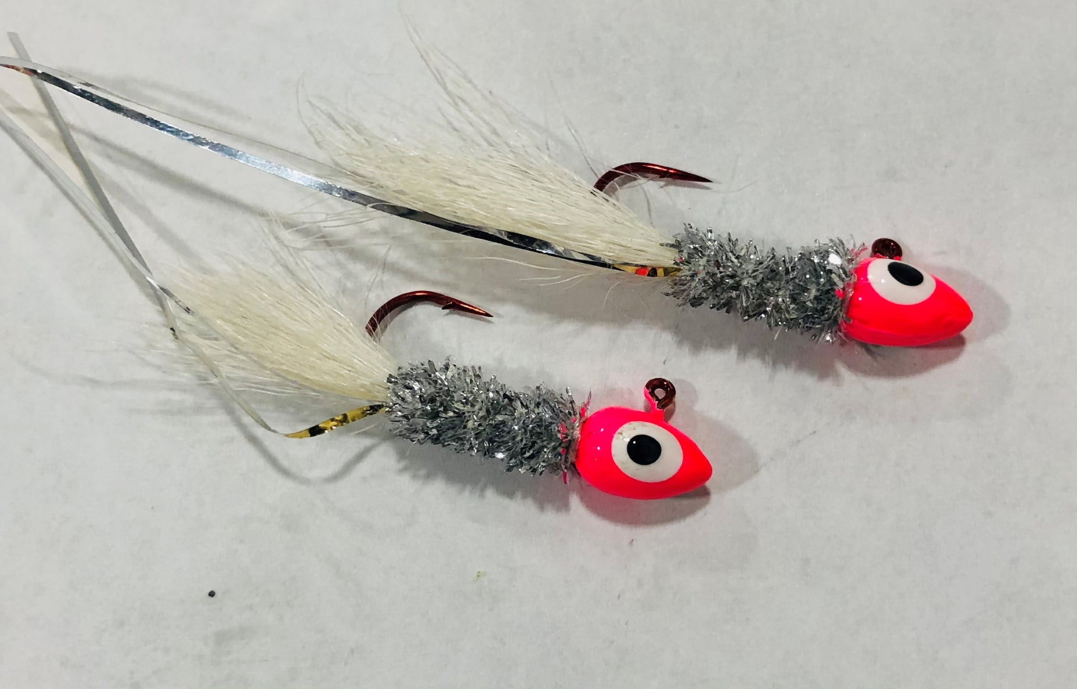 (3 pack) Arkie Lures Original Shineee Hineee Jig, Color Pink & White, Size 1/16 oz.