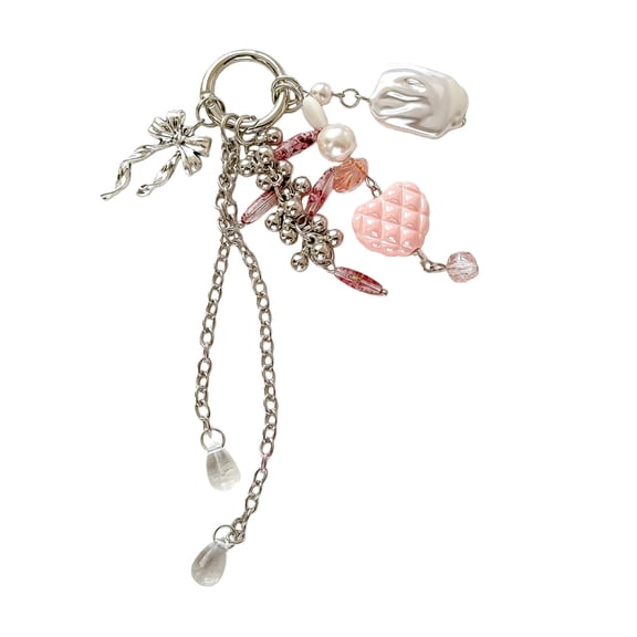 Beaded Star Bows Bag Charm for Purses Handbags Bag Accessories Fashion Key Charms Car Keyrings