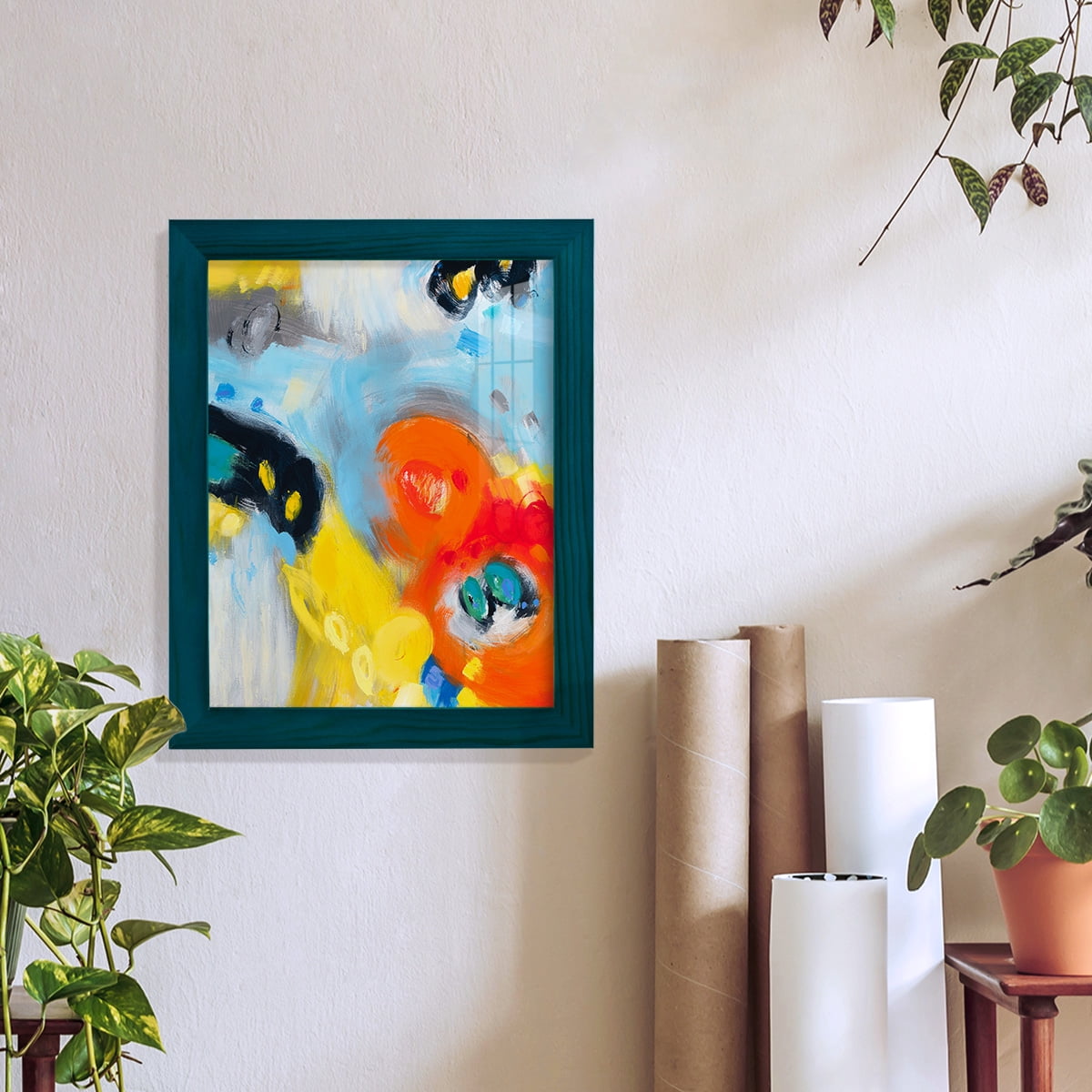 In the Loop II -Framed Print w/glass-Ocean Blue