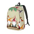 thumbnail image 1 of Vsdgher Christmas Card With Gnomes Print Canvas Backpack Travel Rucksack Unisex Knapsack 15.7/17.7Inch Laptop Backpack for Work,College-Small, 1 of 5