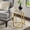 Brass, variant on Weston Home Narvik Round End Table with Stainless Steel Glass Top Table, Grey Finish