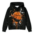 thumbnail image 3 of Tiijoy Toddler Boys Basketball Graphic Hoodie Sports Active Hooded Sweatshirt, Sizes 4-5T, 3 of 4