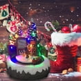 thumbnail image 3 of Navidad Escena de invierno Casa Adorno musical coleccionables Ciudad de nieve con escultura de luz para dormitorio Hogar, 3 of 7