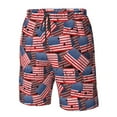 thumbnail image 4 of Logiee America Flags1 Print Mens Swim Trunks Quick Dry Board Shorts,Breathable Hawaii Beach Shorts Swimwear Bathing Suits-Small, 4 of 6