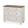 thumbnail image 5 of TV Stand with 3 Drawers, Wooden Mid-Century Modern TV Console Cabinet, Farmhouse Entertainment Center Console Table for Bedroom & Living Room, Rustic White, 5 of 9