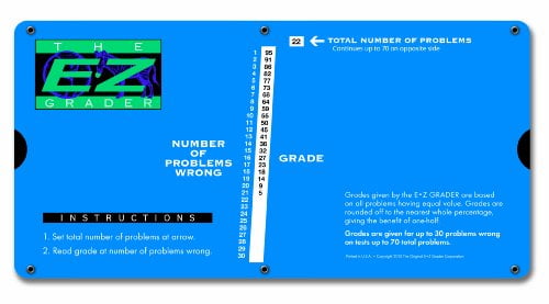 E Z Grader 7200 Large Print E Z Grader Educational Grading Chart 
