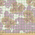 thumbnail image 2 of Ambesonne Floral Silhouettes Fabric by the Yard Upholstery, Bicolored Blooms, 1 Yard, Mauve Pastel Yellow, 2 of 5