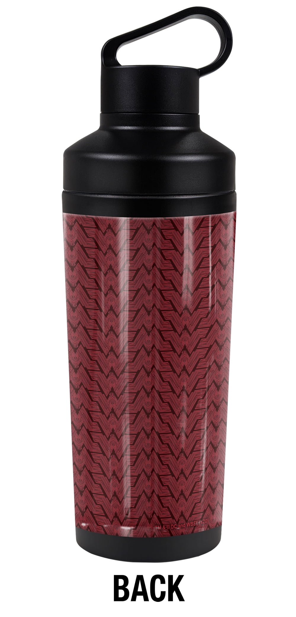 Justice League Movie Official Wonder Woman Logo 18 oz Insulated Water Bottle, Leak Resistant, Vacuum Insulated Stainless Steel with 2-in-1 Loop Cap