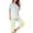 Light Blue, variant on Women's Pajama Set Printed Crew Neck Short Sleeve Button Front Shirt with Straight Leg Capri 2 Piece Breathable Sleepwear S
