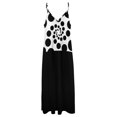 thumbnail image 5 of Robe Rétro Années 1960 Noir et Blanc Deux Tons Noir & Taches Sans Manches Robe Violette Robe de Soirée pour Femmes 2024, 5 of 5