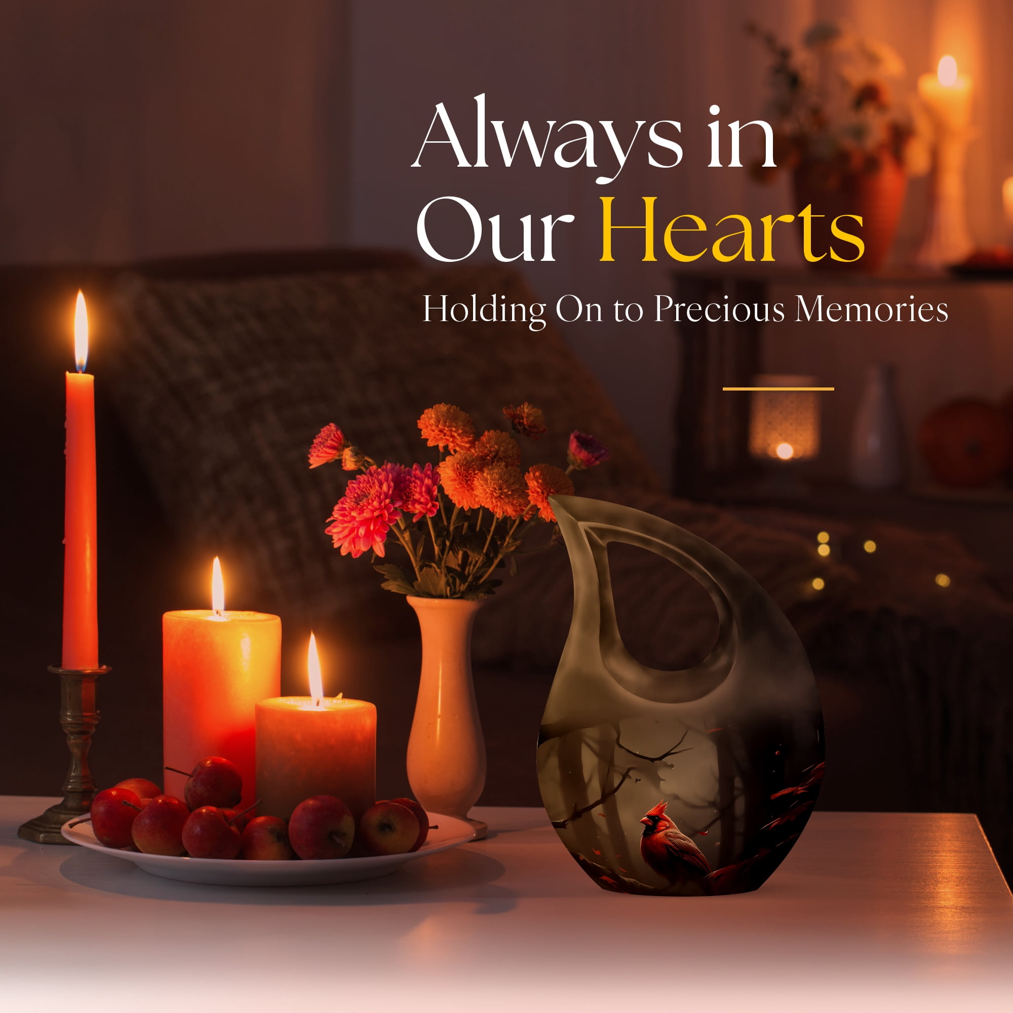 MUKTIVE Cardinal Bird Large Cremation urns for Human Ashes Adult Male - Burial Decorative urn for Human Ashes Adult Women - Memorial Decorative Ashes 10 inch